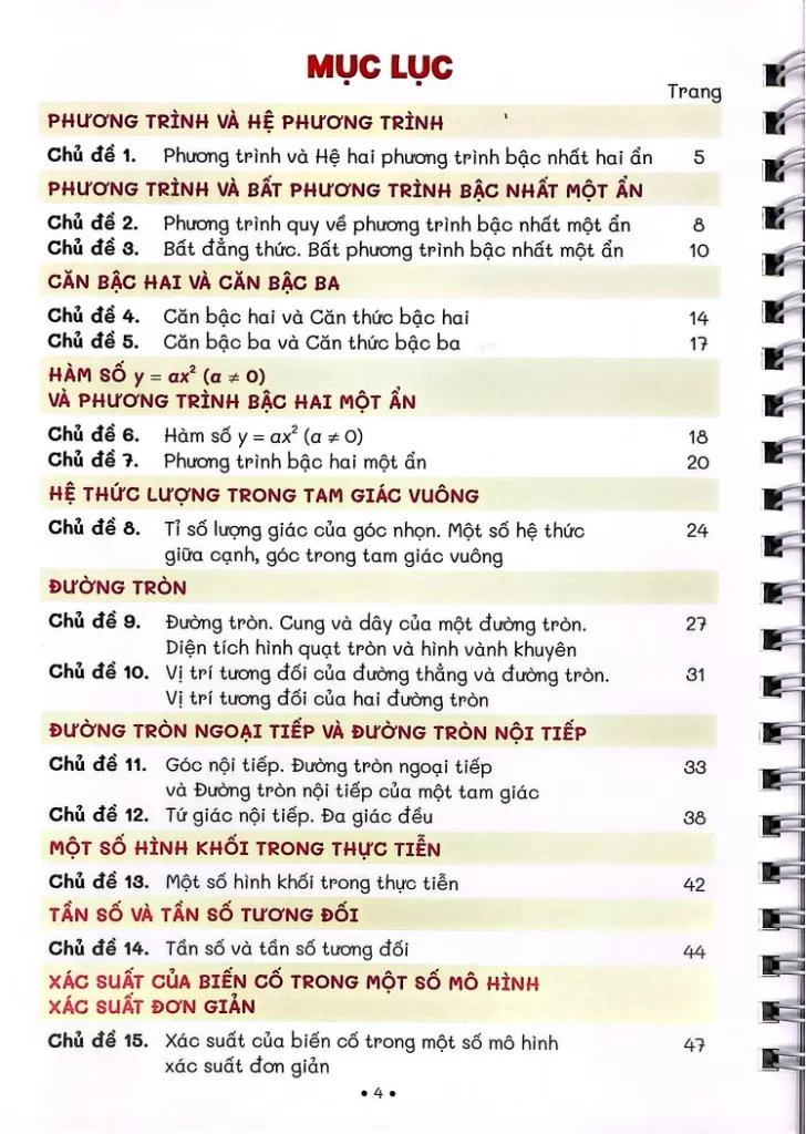 SỔ TAY TRỌNG TÂM KIẾN THỨC TOÁN LỚP 9